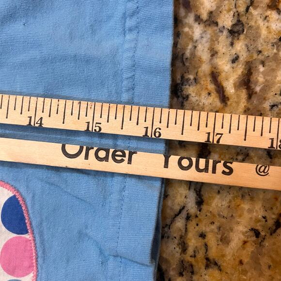 Mini Boden Girls 5-6 Wale Shirt Short Sleeve Blue Colorful Poke Dots - Picture 6 of 8